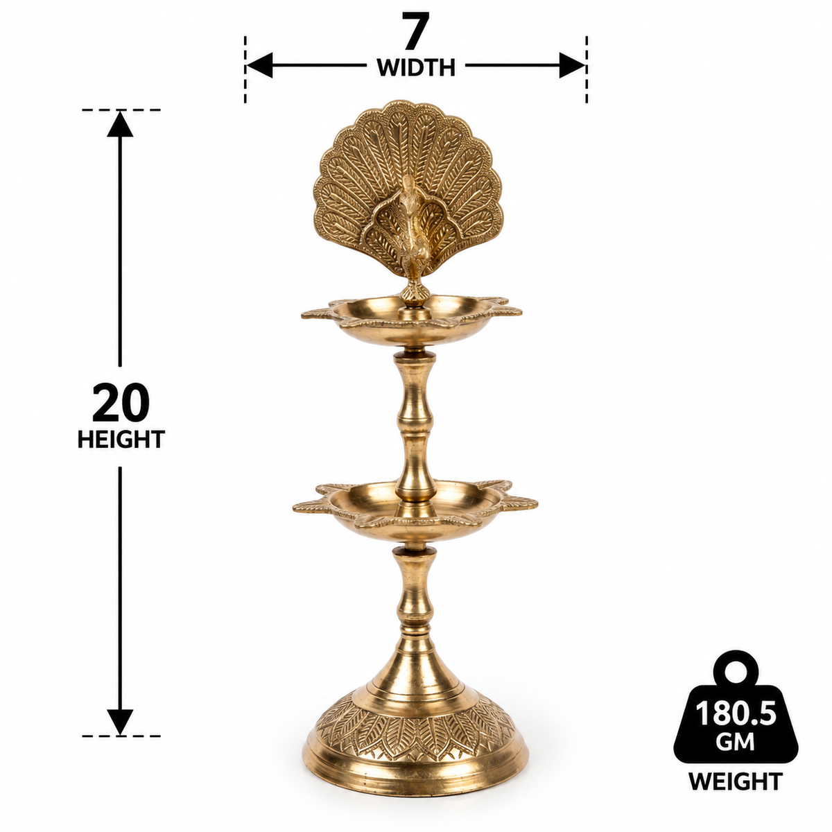 Peacock Diya With 2-Step Big