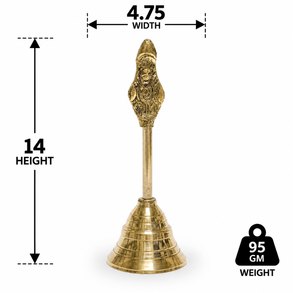 Vishnu Brass Pooja Bell Large