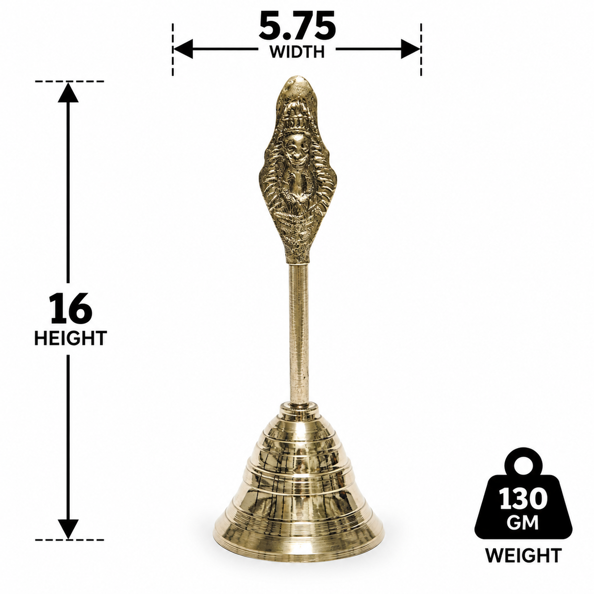 Vishnu Brass Pooja Bell Extra Large