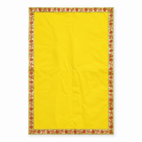 Yellow Velvet Puja Aasan with Golden Border – 20x30 Inch