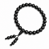 Natural Black Matte Karungali Wood Bracelet with Latkan – 8 MM
