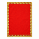 Red Velvet Puja Aasan with Golden Border – 20x30 Inch