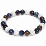 Multi Stone Round Bracelet – Howlite, Sodalite & Amethyst – 8 MM