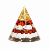 Dhanyog Gold Lakshmi Protection Cone – Gomti Chakra Rudraksha Red Gunja
