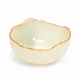 Selenite Bowl – Scalloped Gold Rim