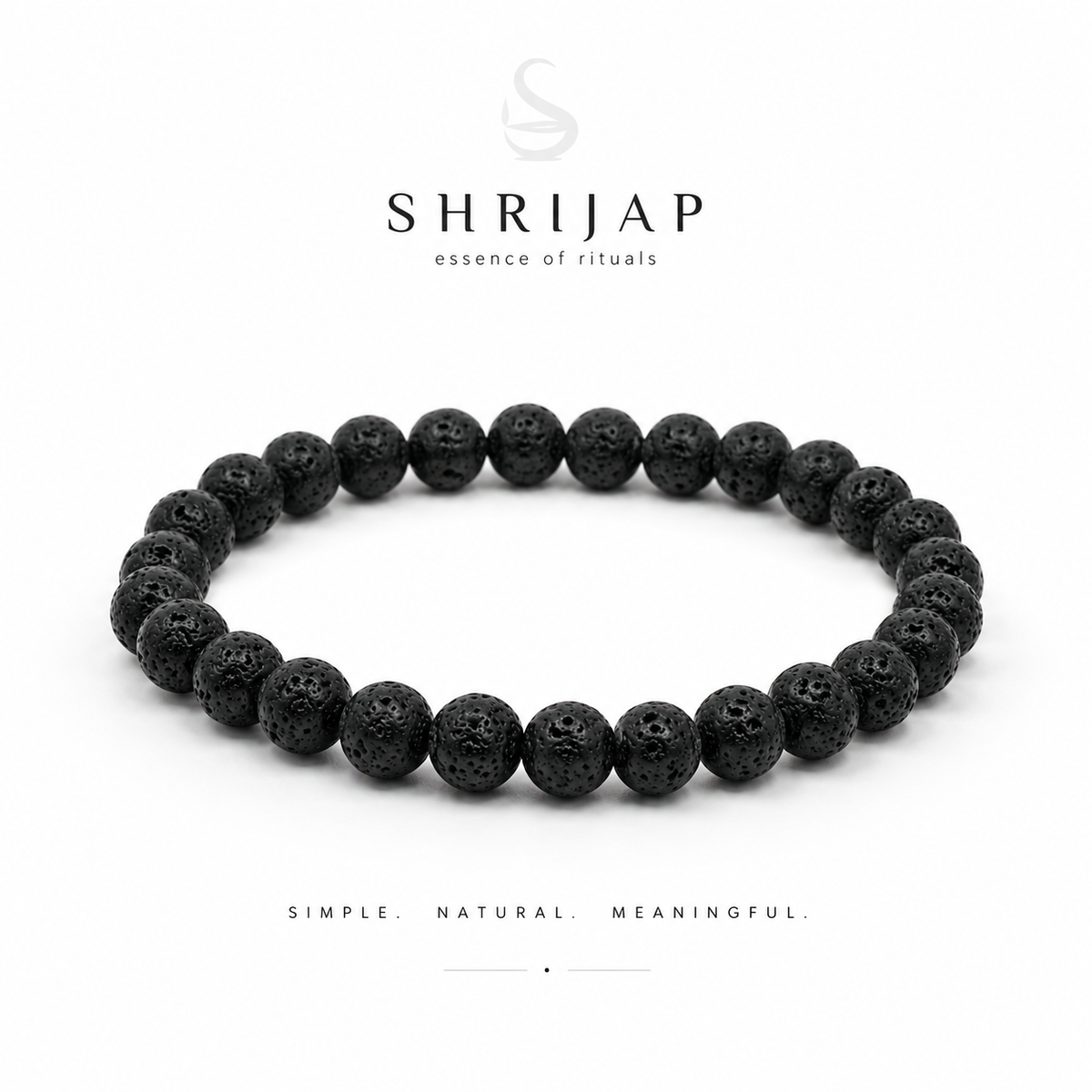 Natural Black Lava Stone Bracelet – 8 MM