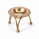 Tripod Brass Floral Diya