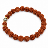 Natural 5 Mukhi Rudraksha Pyrite Guru Bead Bracelet – 8 MM