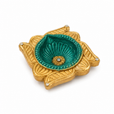 Handpainted Lotus Terracotta Diya – Royal
