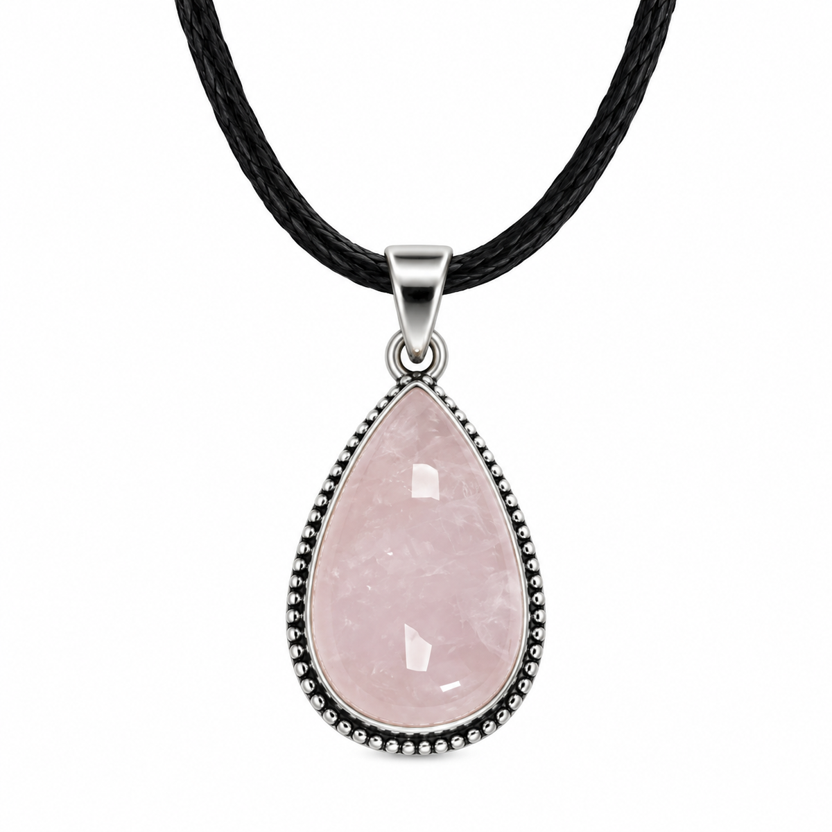 Rose Quartz Teardrop Pendant