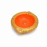 Handpainted Round Traditional Terracotta Diya – Royal