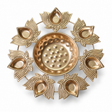 Lotus 7 Diya Urli With Center Bowl