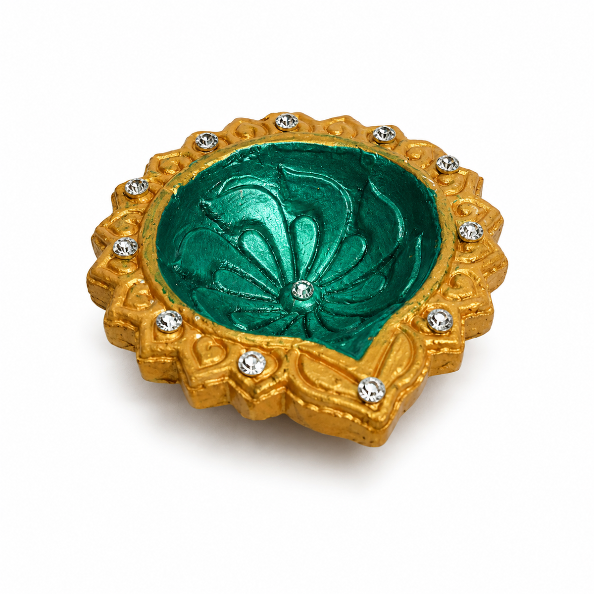 Handpainted Rangoli Carved Terracotta Diya – Royal