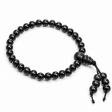 Natural Black Matte Karungali Wood Bracelet with Latkan – 6 MM