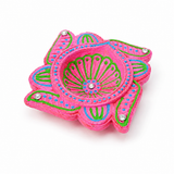 Handpainted Lotus Terracotta Diya – Floral