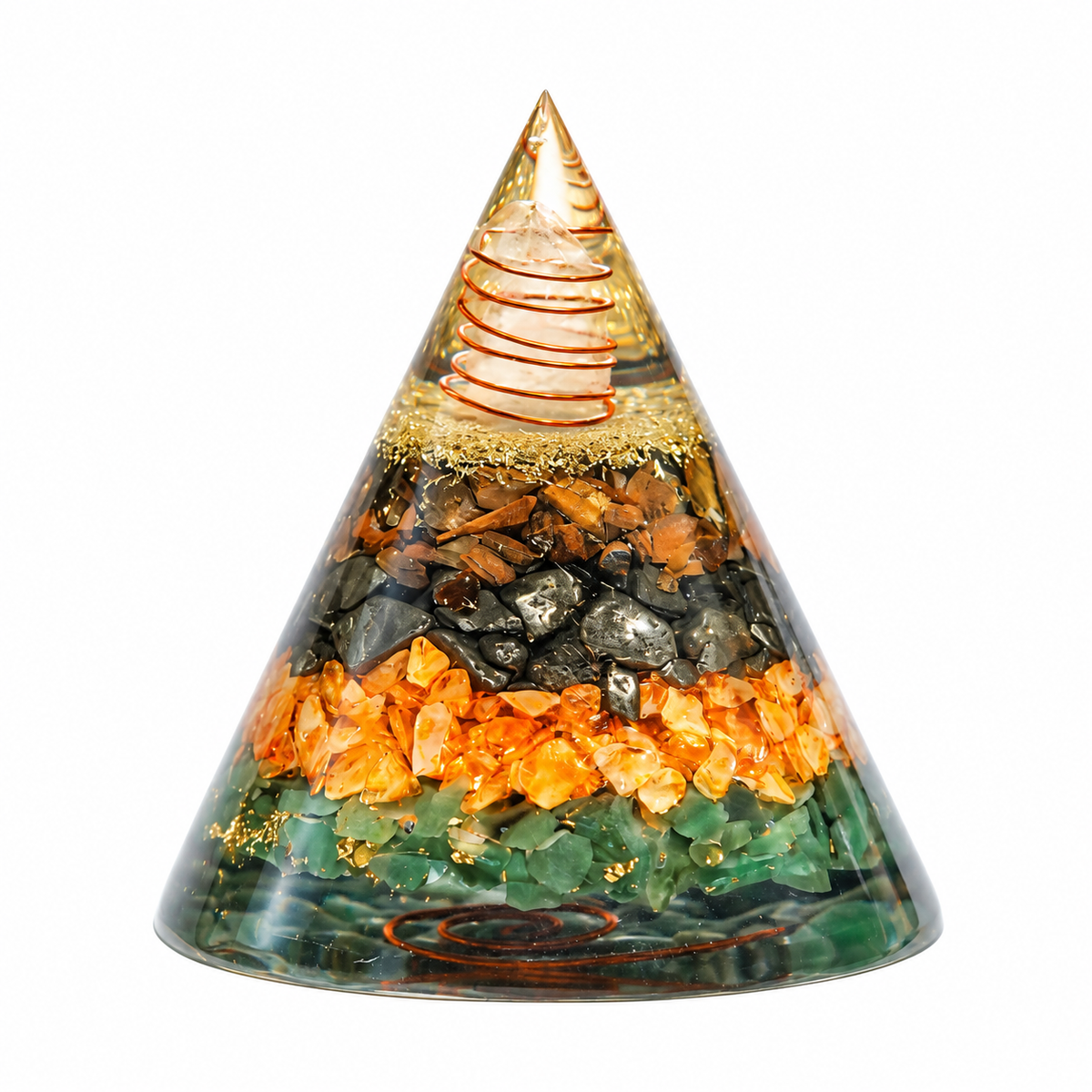 Dhanyog Gold Pyramid Cone with Copper Coil