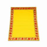 Yellow Velvet Puja Aasan with Golden Border – 15x18 Inch