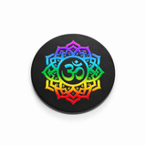 Black Tourmaline Chakra Plate – Om Mandala