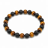 Tiger Eye & Lava Stone Combination Bracelet – 8 MM