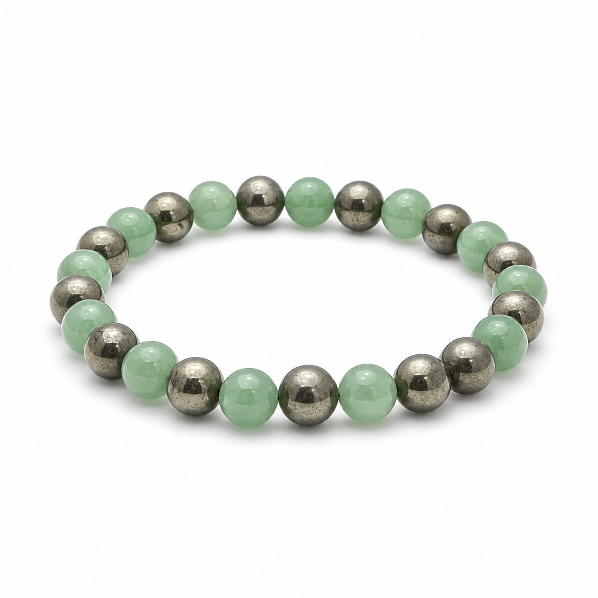 Green Aventurine & Pyrite Combination Bracelet – 8 MM