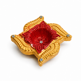 Handpainted Swastik Terracotta Diya – Royal