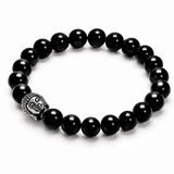 Natural Black Tourmaline Buddha Bracelet – 8 MM