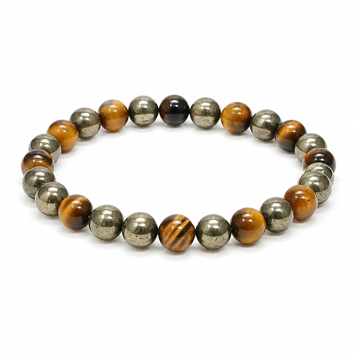 Tiger Eye & Pyramid Combination Bracelet – 8 MM