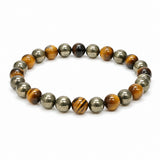 Tiger Eye & Pyramid Combination Bracelet – 8 MM