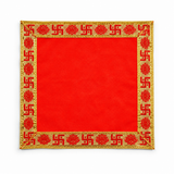 Red Velvet Puja Aasan with Golden Border – 5x5 Inch
