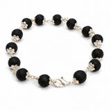 Natural Karungali Silver Plated Bracelet – 8 MM