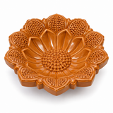 Sunflower Carved Terracotta Diya – Classic