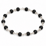 Natural Karungali Silver Plated Bracelet – 6 MM