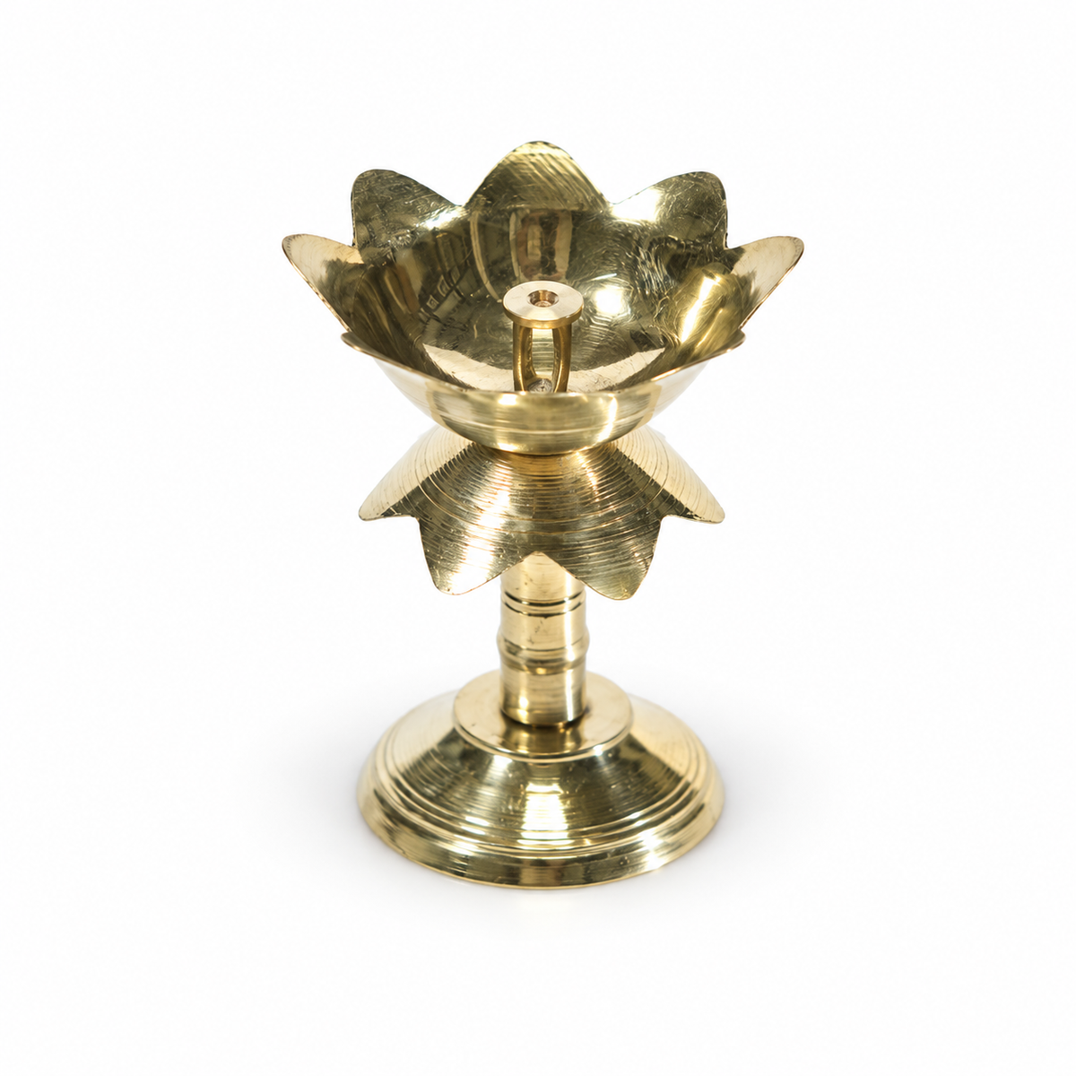 Brass Lotus Stand Diya 3.5 Inch