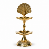 Peacock Diya With 2 Step Small