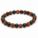 Natural Rudraksha with Karungali Wood Bracelet – 8 MM