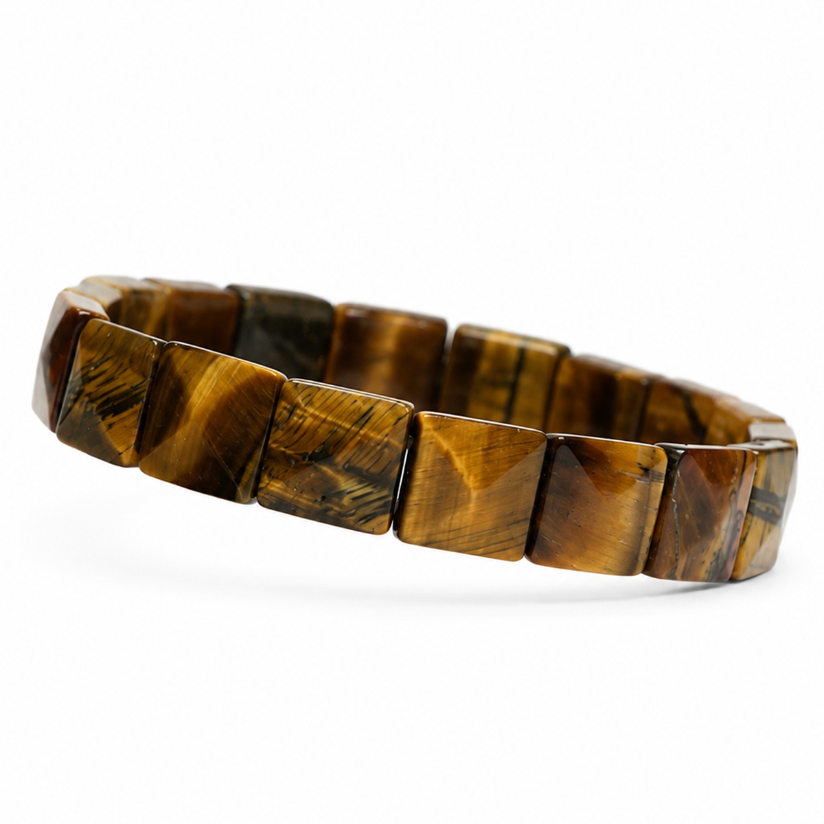 Tiger Eye Pyramid Square Bracelet