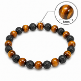 Tiger Eye & Lava Stone Combination Bracelet – 8 MM