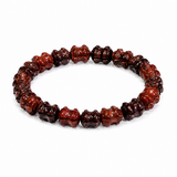 Natural Carved Red Wood Lotus Bead Bracelet – 12 MM
