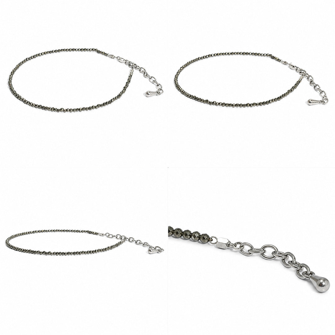 Natural Pyrite Beaded Anklet