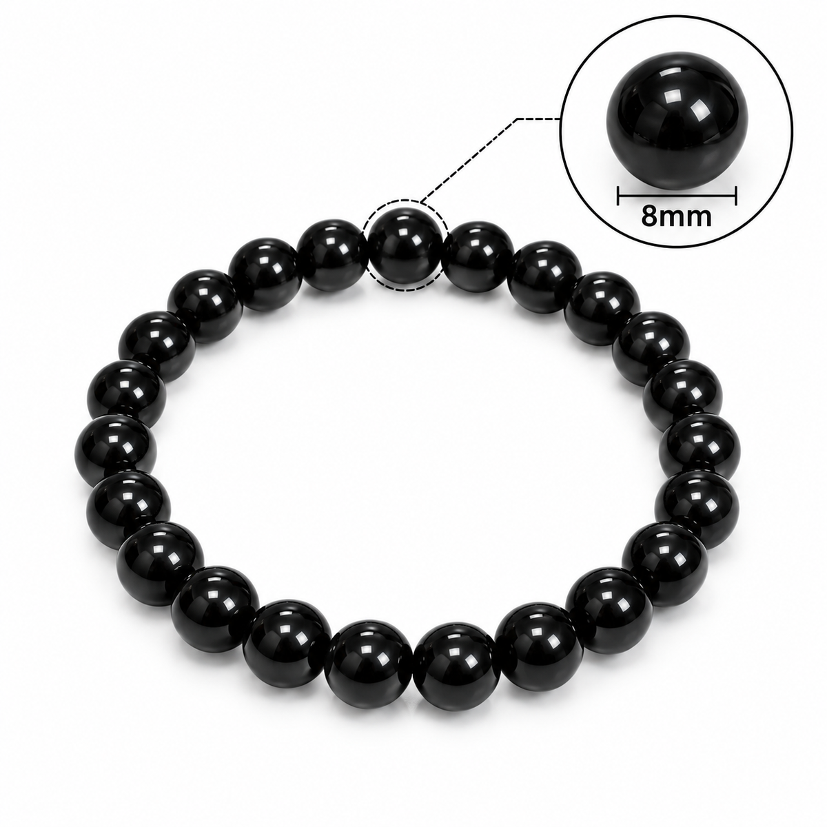 Natural Black Tourmaline Protection Bracelet – 8 MM