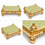 Pista Green with Golden Butti Gota Border Bed – 7x10 Inch