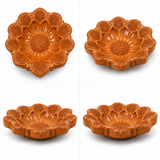 Sunflower Carved Terracotta Diya – Classic
