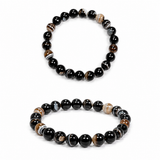 Natural Black Sardonyx Agate Bracelet – Sulemani Hakik – 8 MM