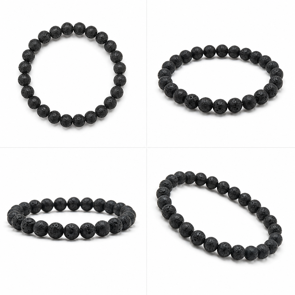 Natural Black Lava Stone Bracelet – 8 MM