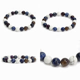 Multi Stone Round Bracelet – Howlite, Sodalite & Amethyst – 8 MM