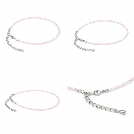 Natural Rose Quartz Beaded Anklet
