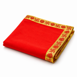 Red Velvet Puja Aasan with Golden Border – 18x18 Inch