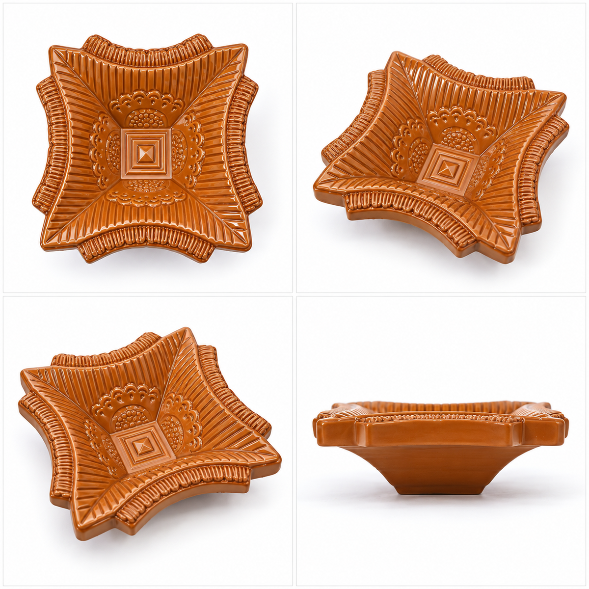 Temple Square Terracotta Diya – Classic