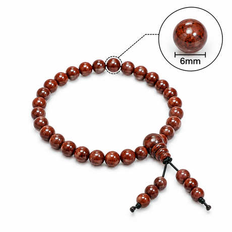 Natural Red Sandalwood Bracelet with Latkan – 6 MM