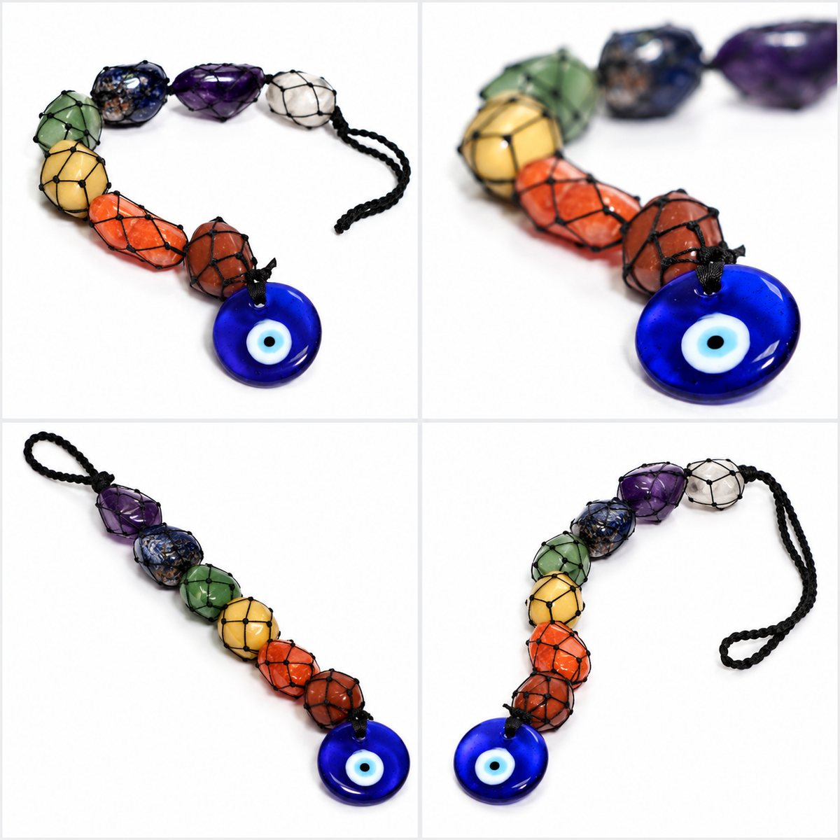 7 Chakra Tumble Hanging with Evil Eye Hanging Wand